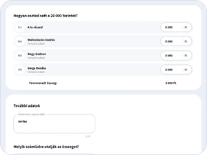 internetbank- számlabontó-összeg-kérése-címzett-és -összeg-megadása-képernyő