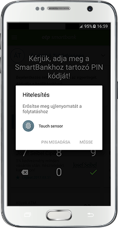 OTP SmartBank - PIN kód megadás